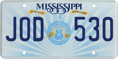 MS license plate JOD530