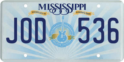 MS license plate JOD536