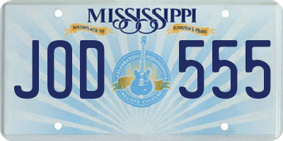 MS license plate JOD555