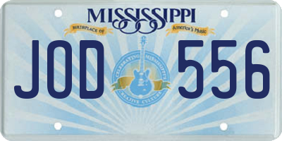 MS license plate JOD556