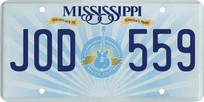 MS license plate JOD559