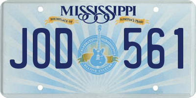 MS license plate JOD561