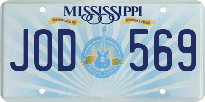 MS license plate JOD569