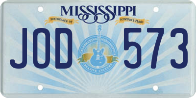 MS license plate JOD573