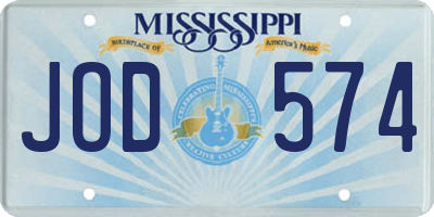 MS license plate JOD574