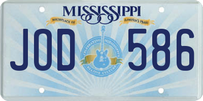 MS license plate JOD586