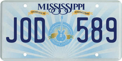 MS license plate JOD589