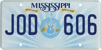 MS license plate JOD606