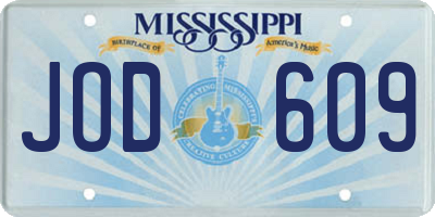 MS license plate JOD609