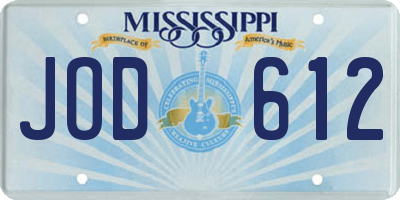 MS license plate JOD612