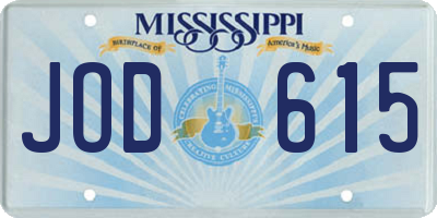 MS license plate JOD615