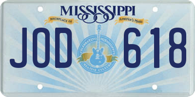 MS license plate JOD618