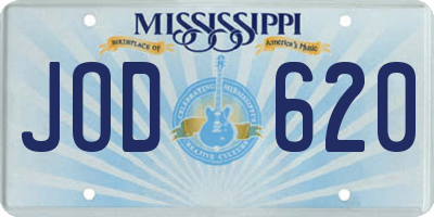 MS license plate JOD620