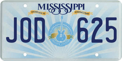 MS license plate JOD625