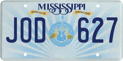MS license plate JOD627