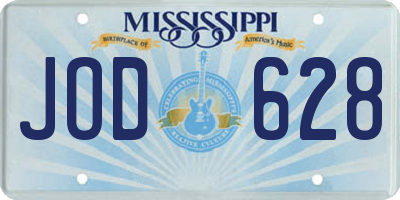 MS license plate JOD628