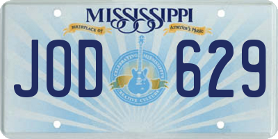 MS license plate JOD629