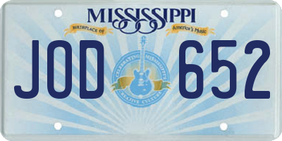 MS license plate JOD652