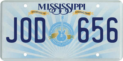 MS license plate JOD656