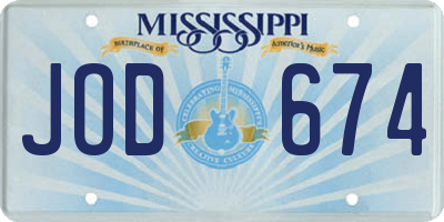 MS license plate JOD674