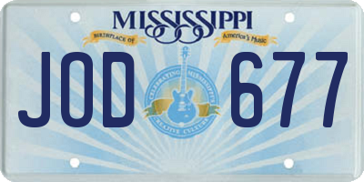 MS license plate JOD677