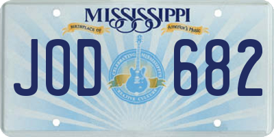 MS license plate JOD682