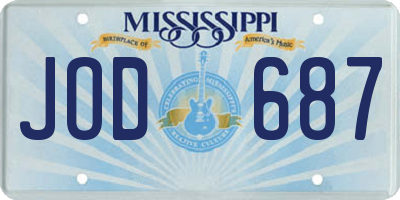 MS license plate JOD687