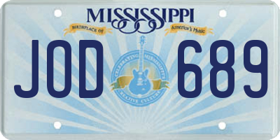 MS license plate JOD689