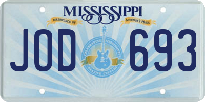 MS license plate JOD693