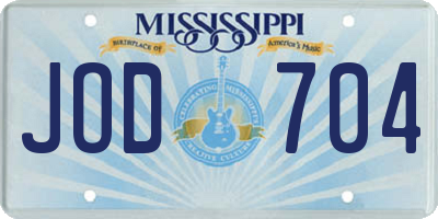 MS license plate JOD704