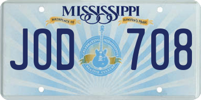 MS license plate JOD708