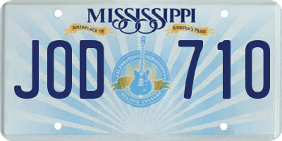 MS license plate JOD710