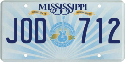 MS license plate JOD712