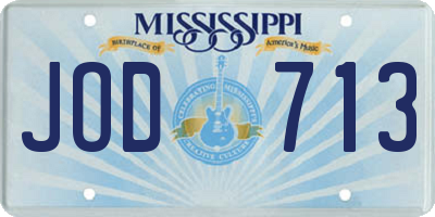 MS license plate JOD713