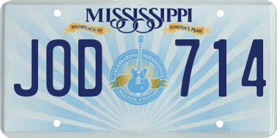 MS license plate JOD714