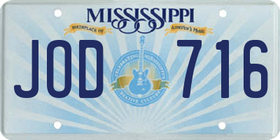 MS license plate JOD716