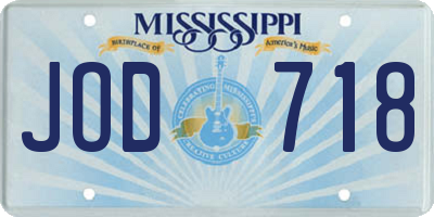 MS license plate JOD718