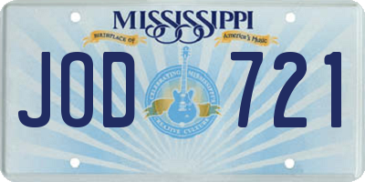 MS license plate JOD721