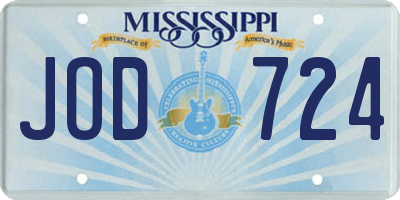 MS license plate JOD724