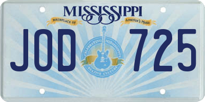 MS license plate JOD725