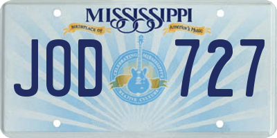 MS license plate JOD727