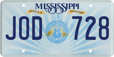 MS license plate JOD728