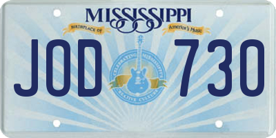 MS license plate JOD730