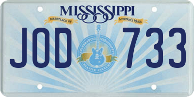 MS license plate JOD733