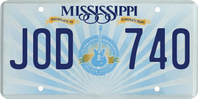 MS license plate JOD740