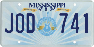 MS license plate JOD741