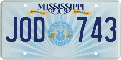 MS license plate JOD743