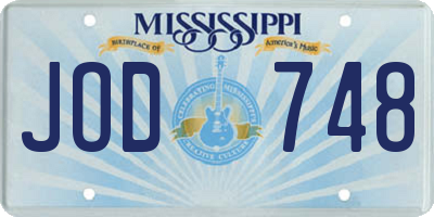 MS license plate JOD748