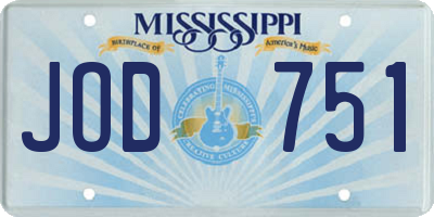 MS license plate JOD751