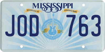 MS license plate JOD763